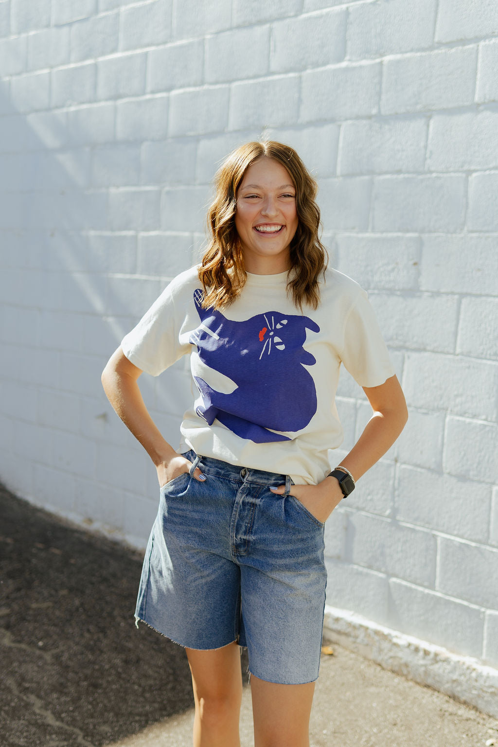 blue cat tee shirt
