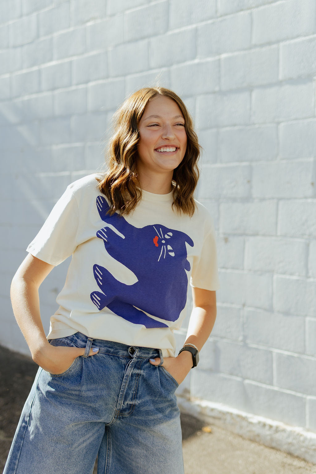 blue cat tee shirt