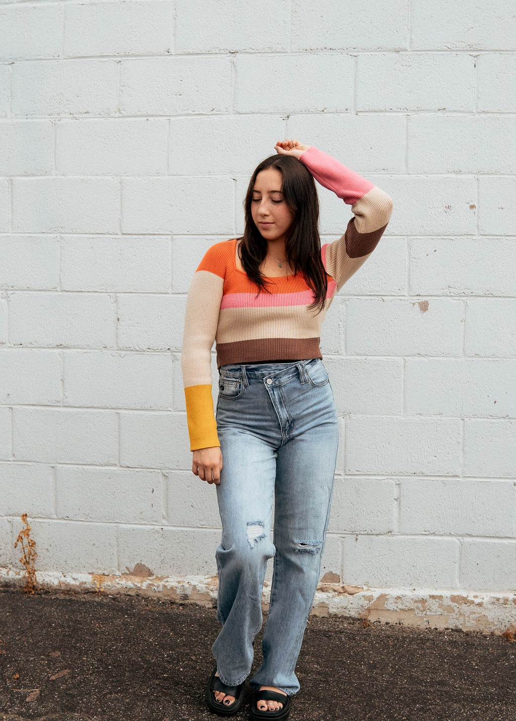 Striped Crop Sweater