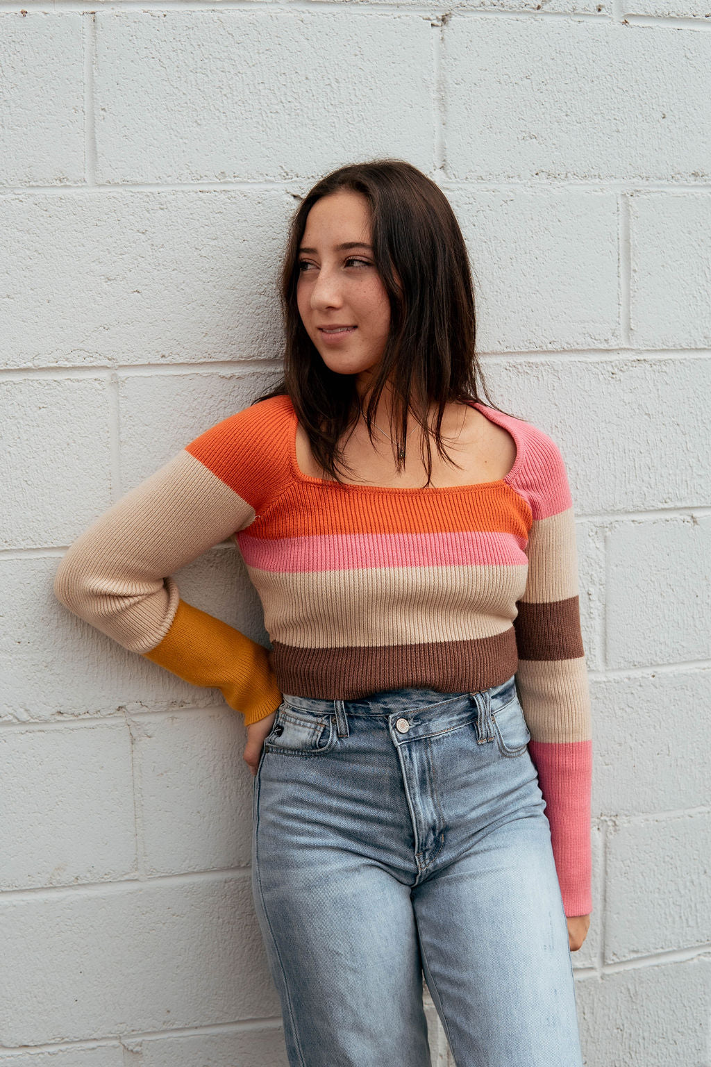 Striped Crop Sweater