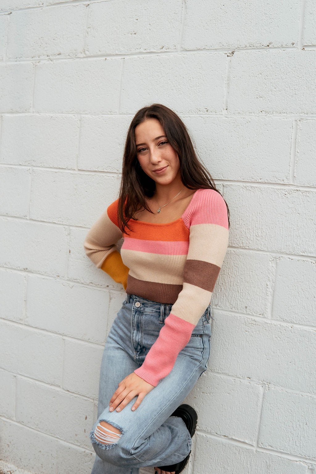 Striped Crop Sweater