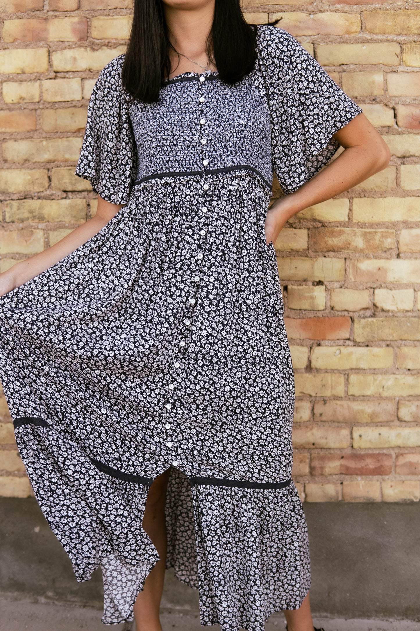 Navy floral Dress