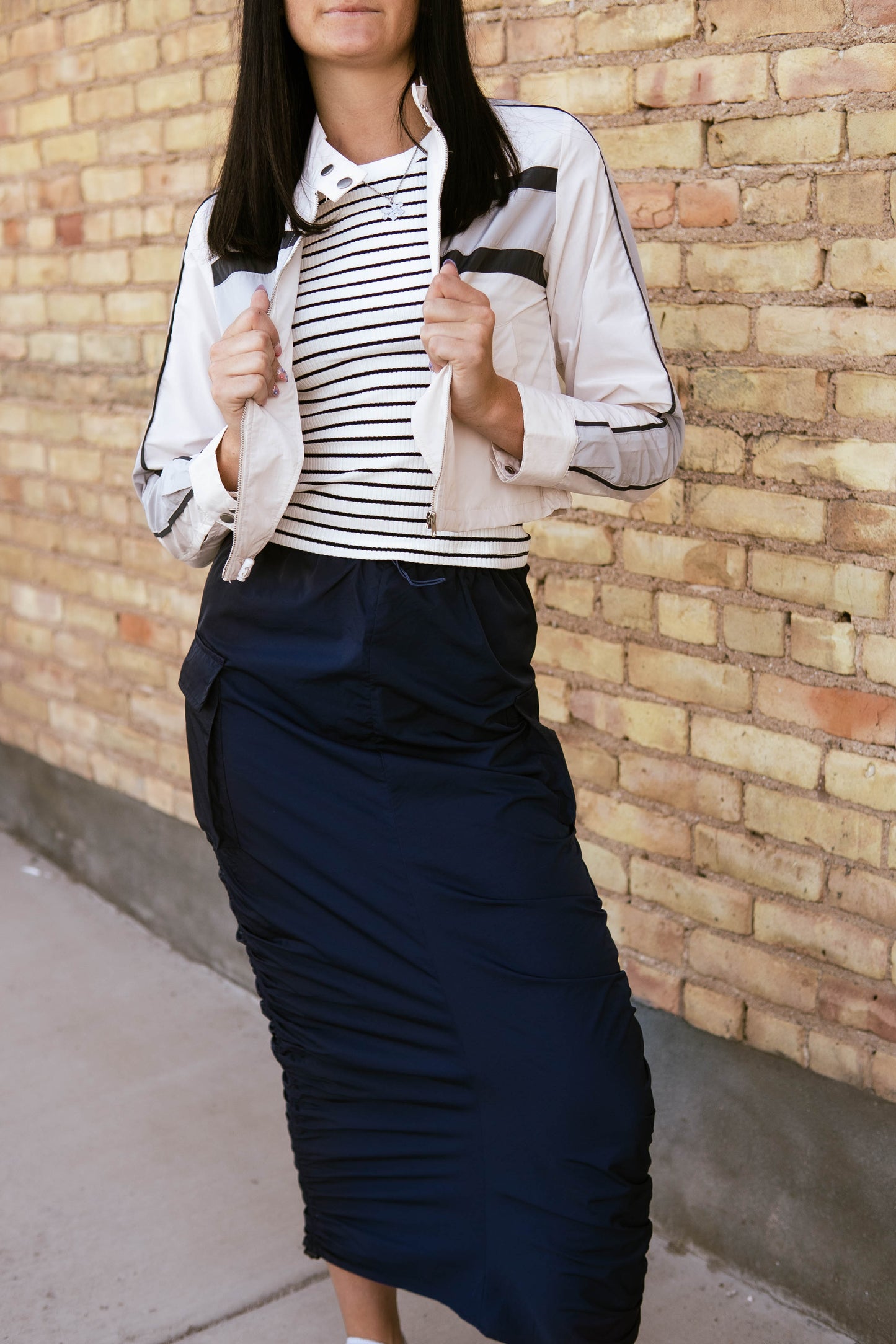 Navy Cargo Skirt