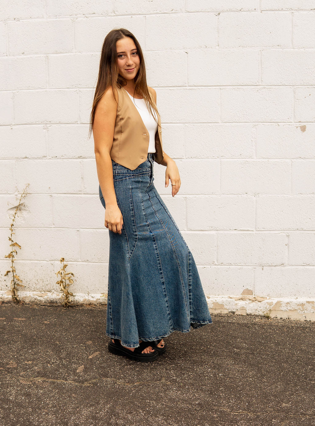 Denim Tulip Skirt