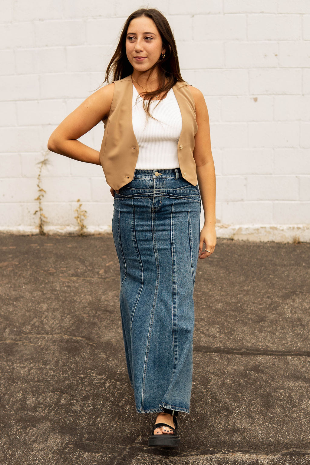 Denim Tulip Skirt
