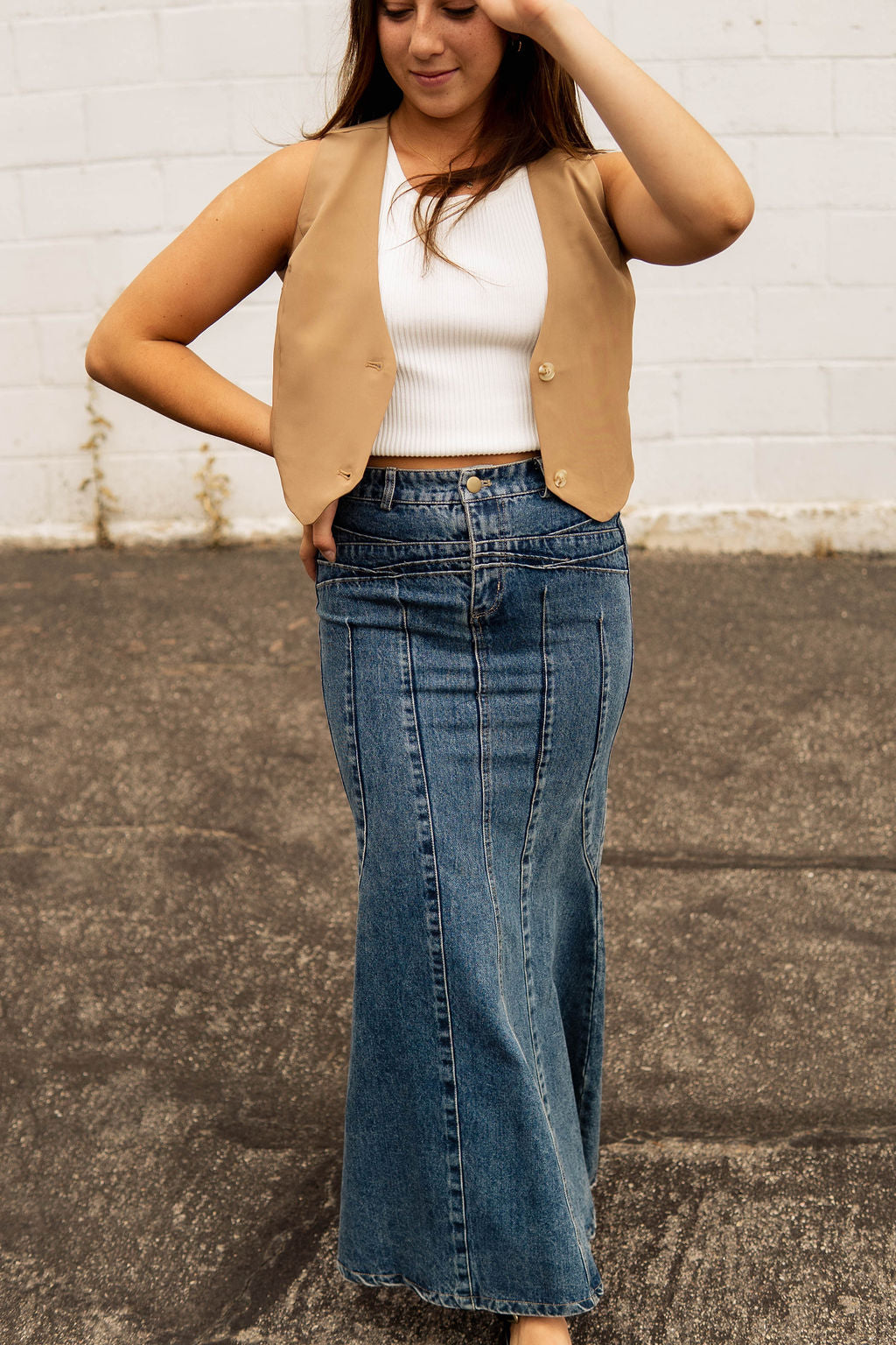 Tan Tuxedo Vest