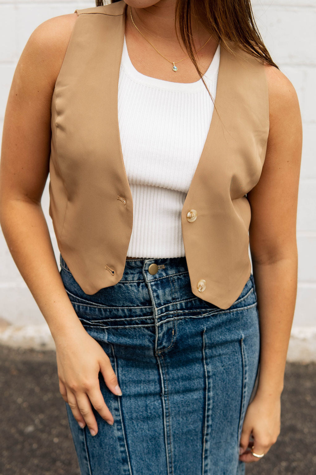 Tan Tuxedo Vest