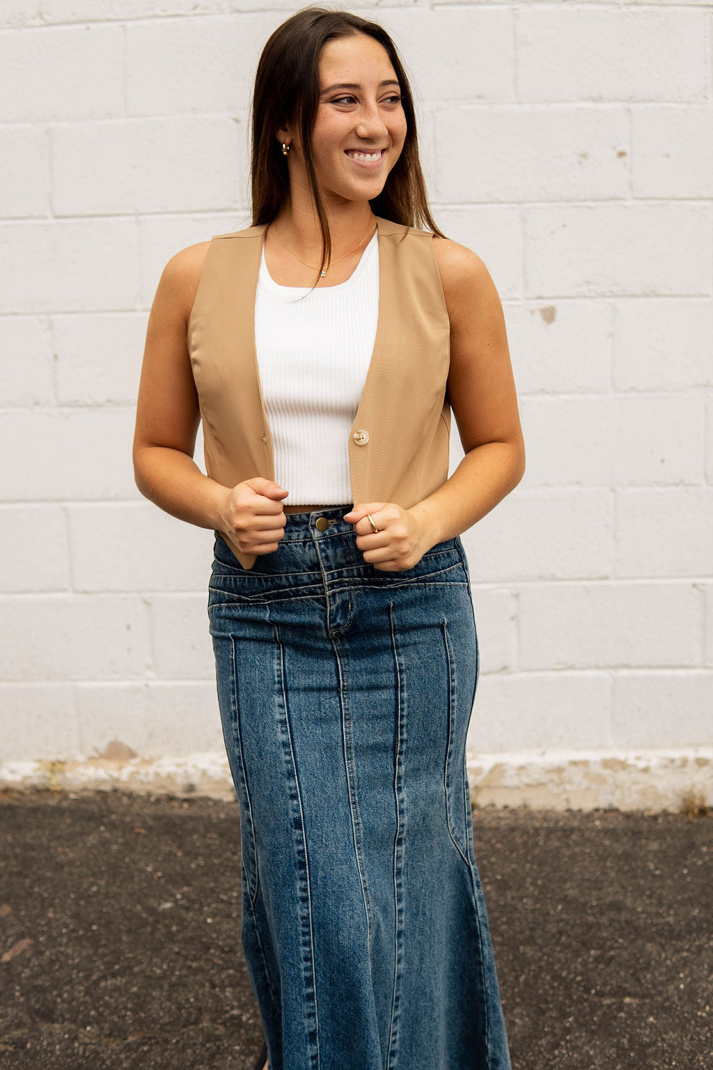 Tan Tuxedo Vest