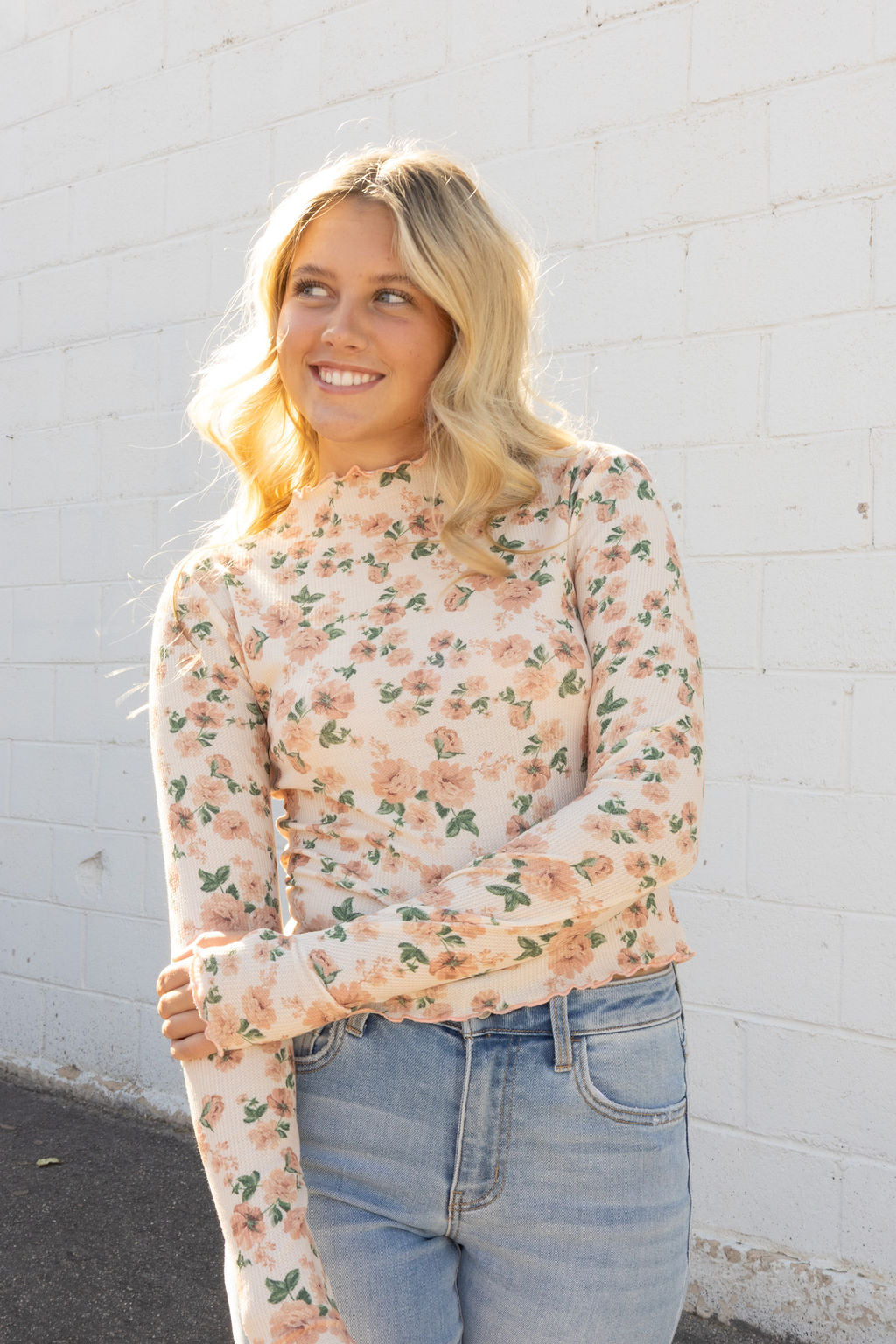 Fall floral thermal top