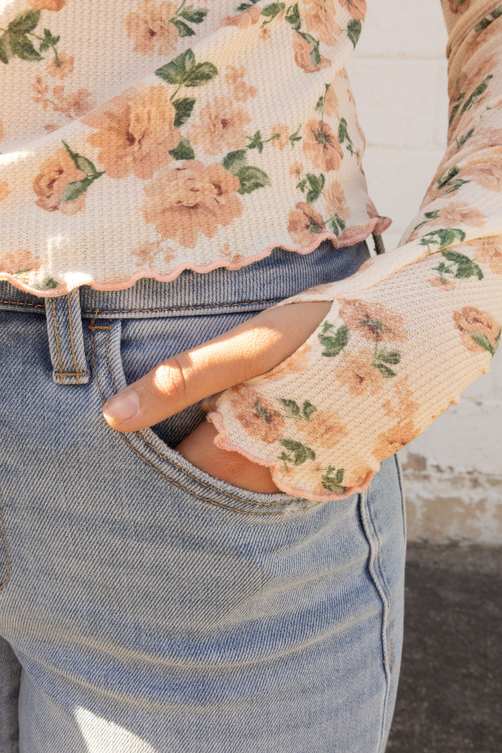 Fall floral thermal top