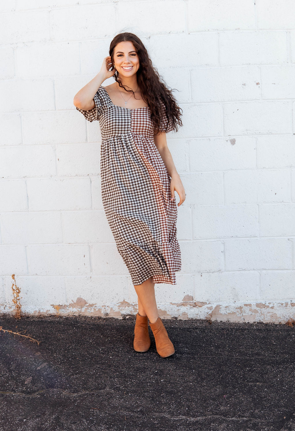 Gingham Two tone dress