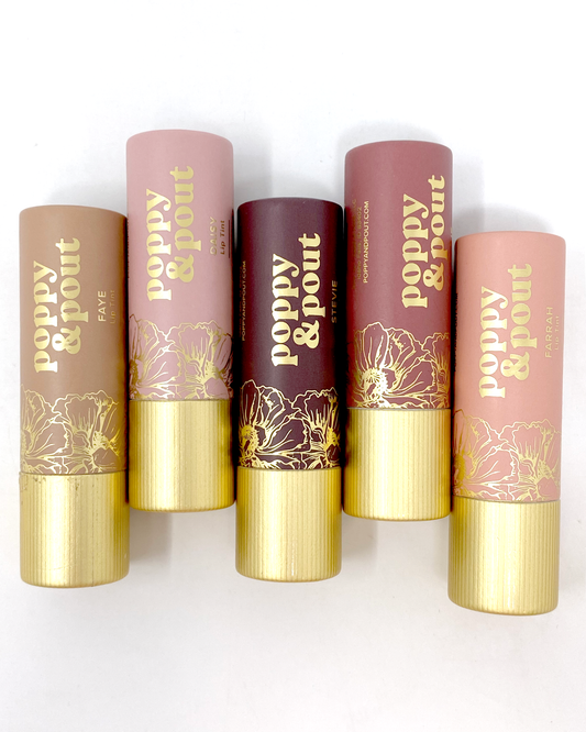Poppy and Pout lip tints