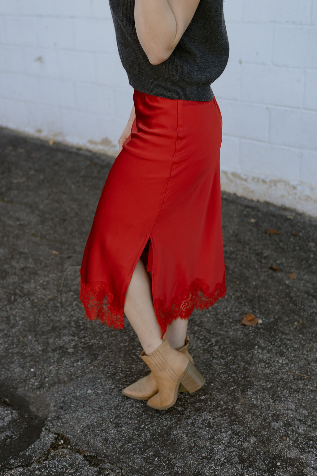 Red Silk Skirt