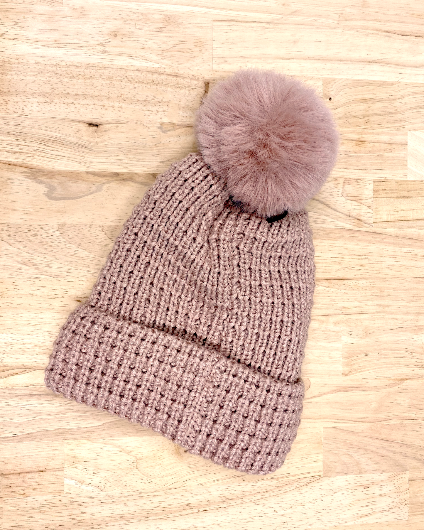 rose knitted winter beanie