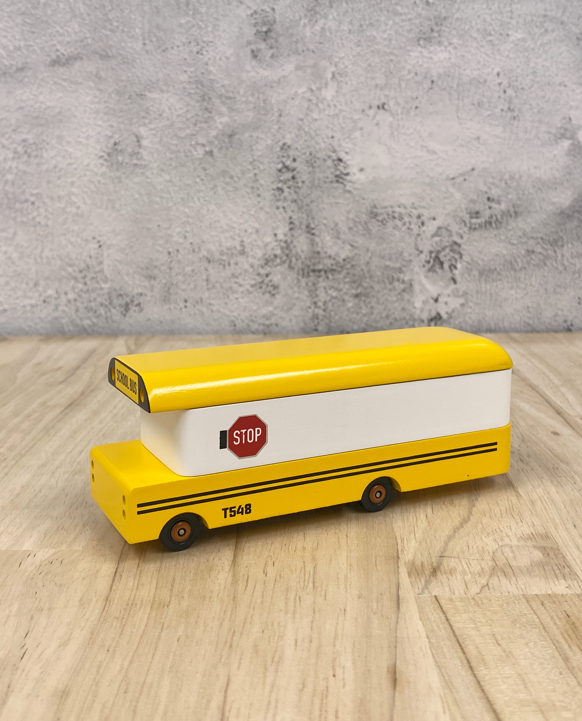 CandyLab wooden school bus