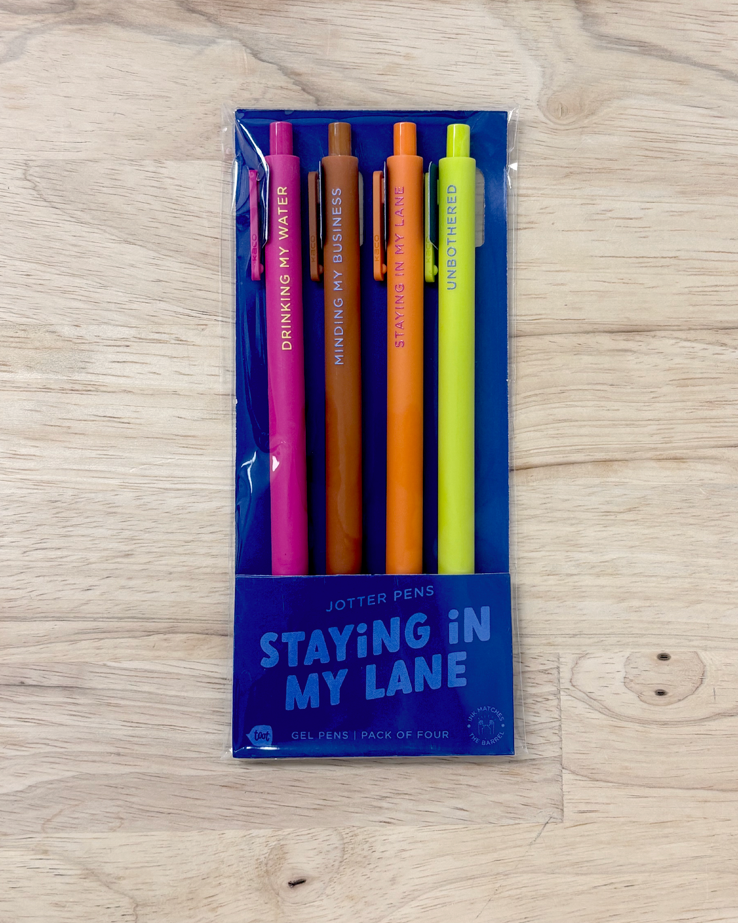 Gel Pen Pack of 4 - Staying In My Lane