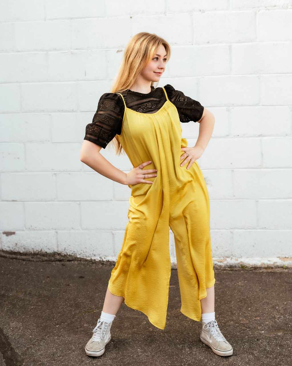 yellow jumpsuit