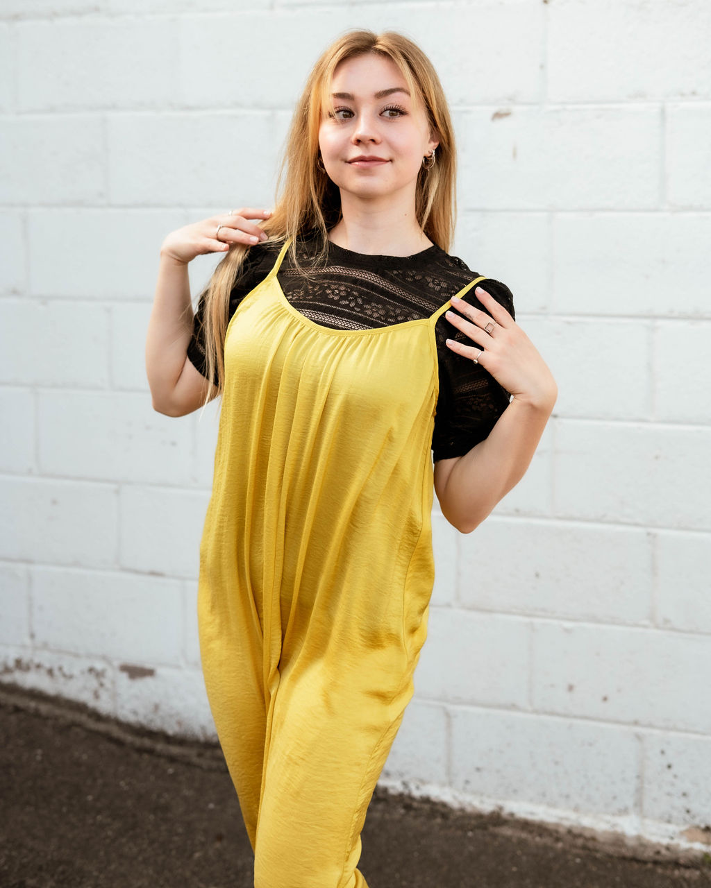 yellow jumpsuit
