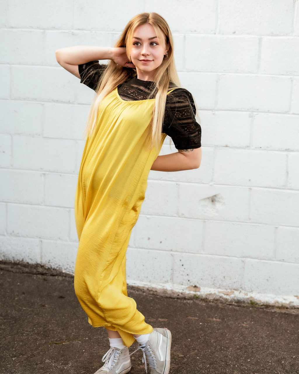 yellow jumpsuit