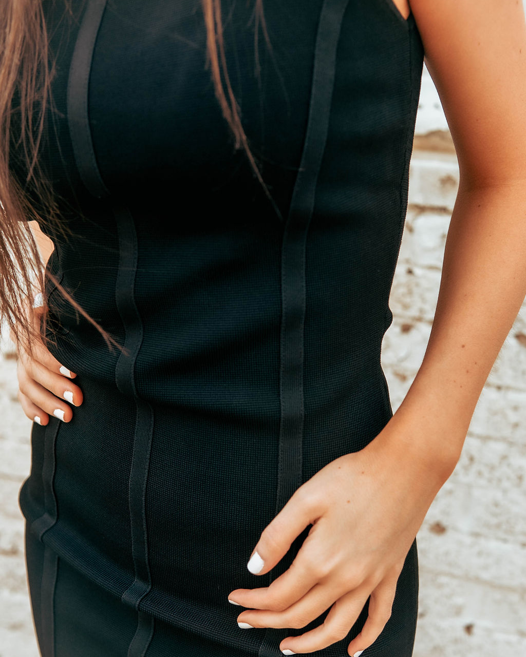 black body con dress paired with combat boots