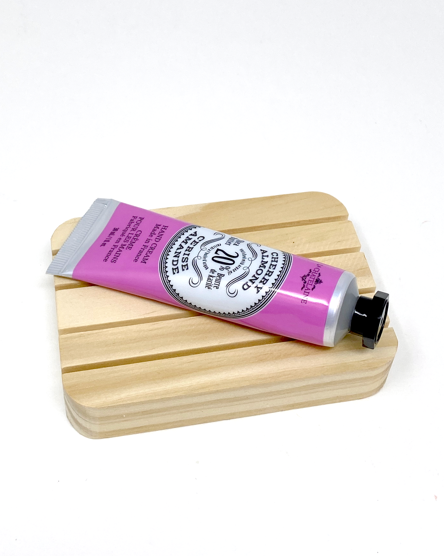 Cherry Almond hand lotion. Luxury hand lotion made with shea butter and argan oil. La Chatelaine hand lotion made in France