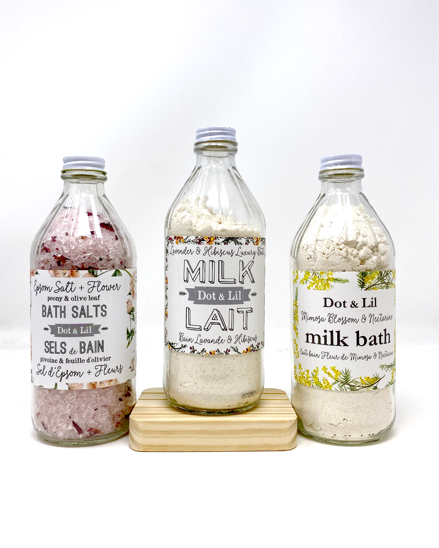 milk bath and bath salts from Dot & Lil