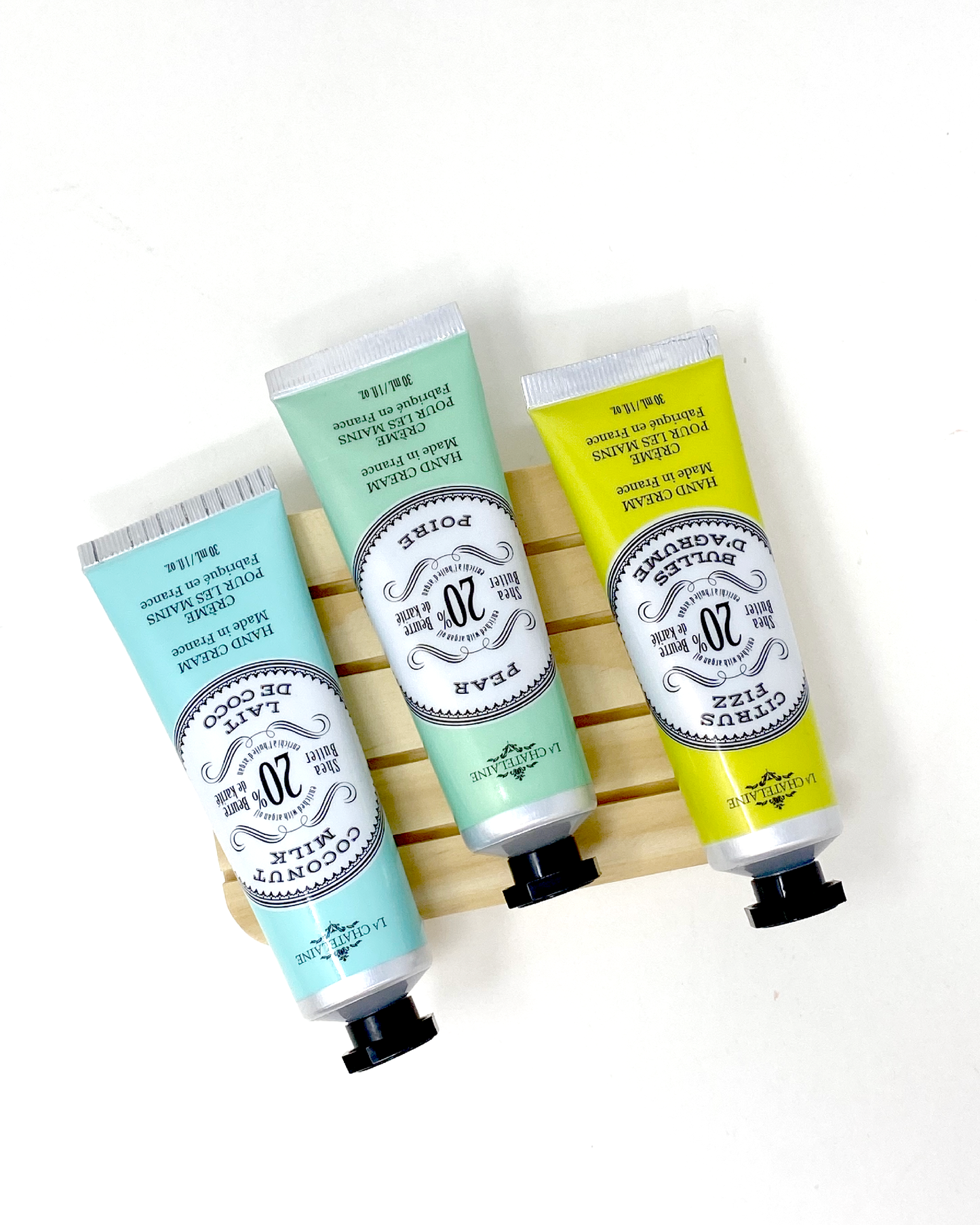Luxury hand lotion made with shea butter and argan oil. La Chatelaine hand lotion made in France
