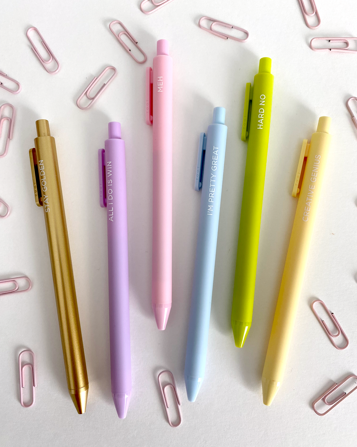 Pastel pen jotter set by talking out of turn