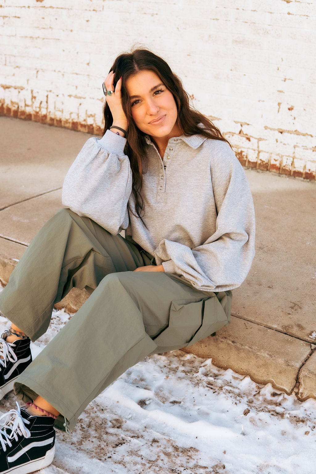 These pants are super comfortable and durable. They look very trendy and can go anywhere! The light olive color makes them versatile and so much fun!
