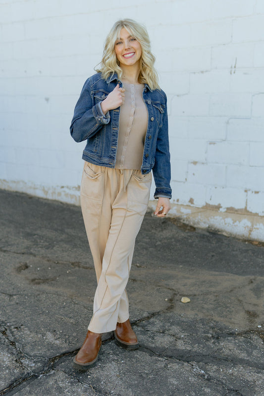 Beige active wear pants