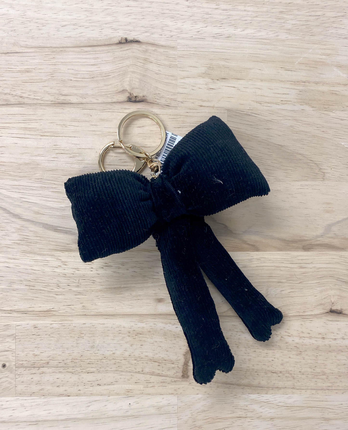 Black bow bag charm