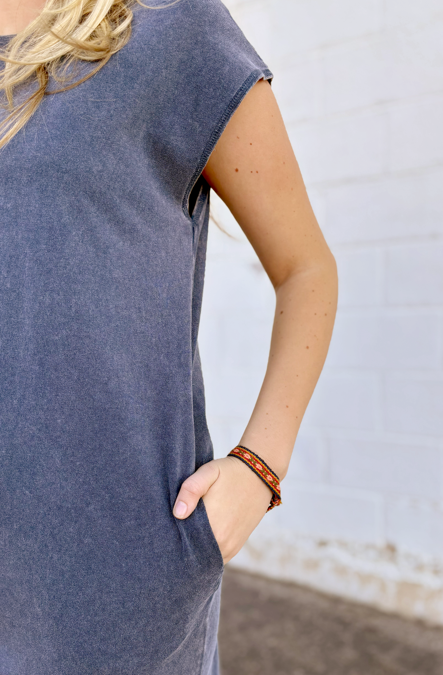 Denim blue shirt dress