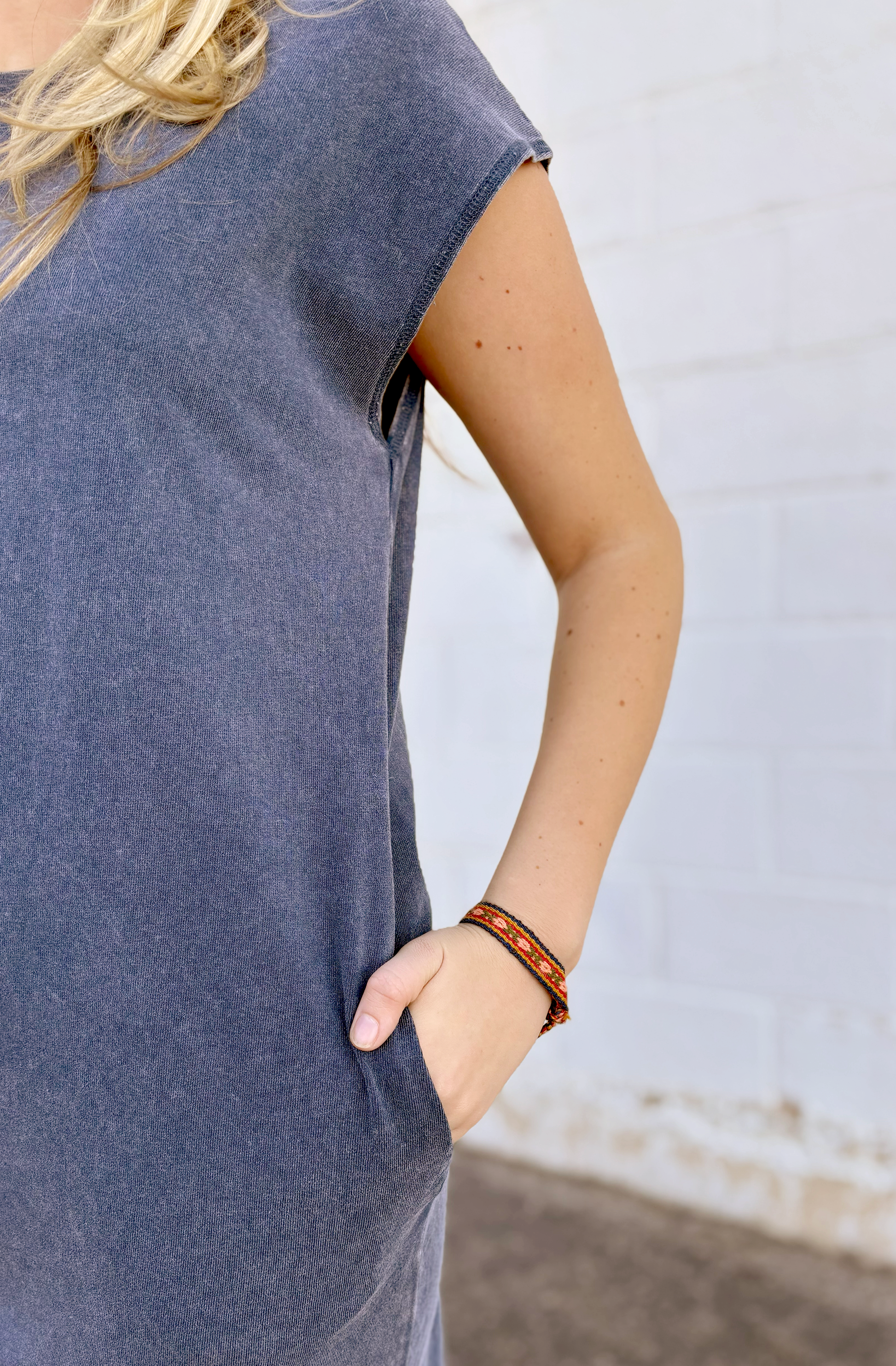 Denim blue shirt dress
