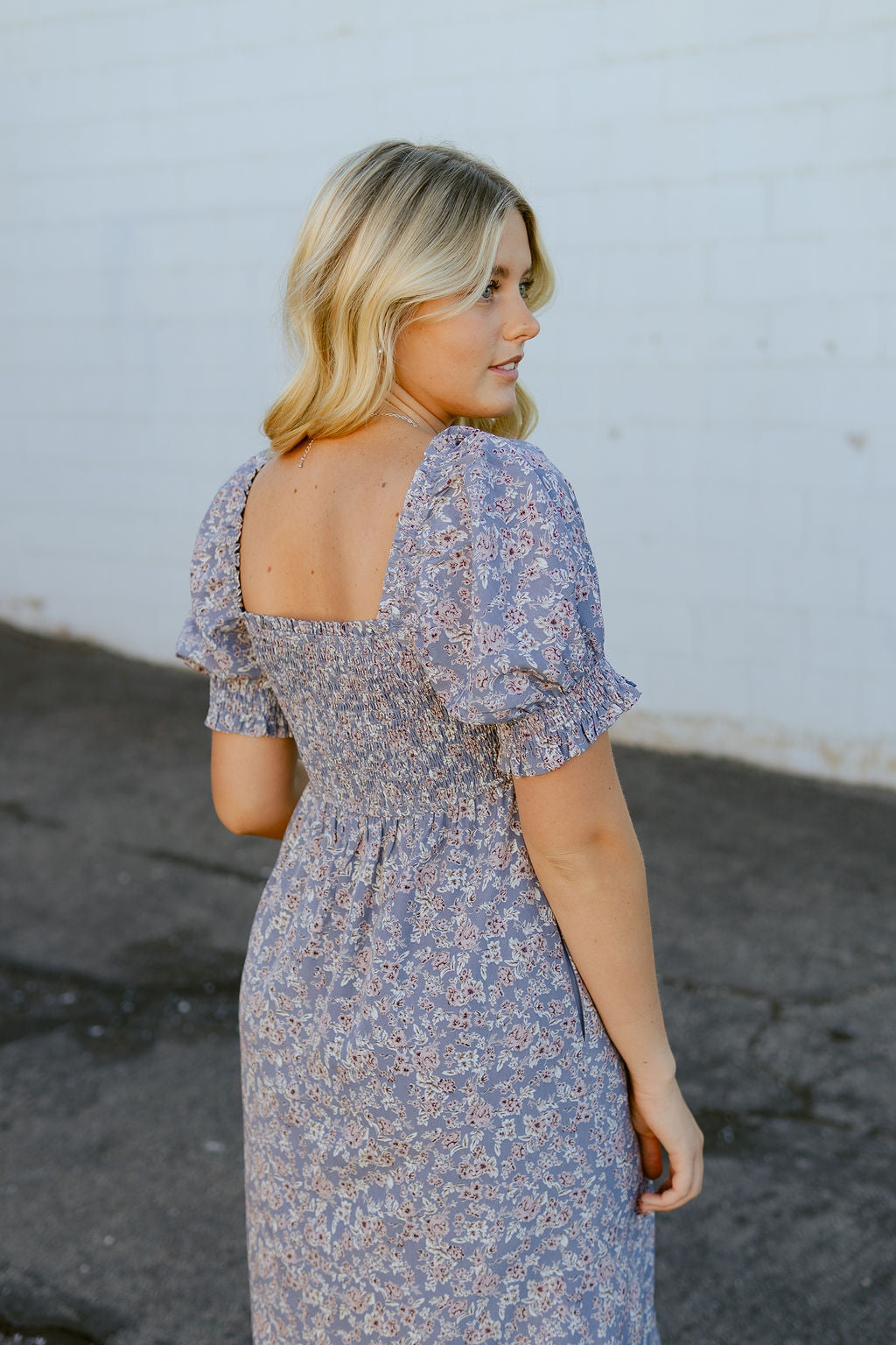 Blue floral dress