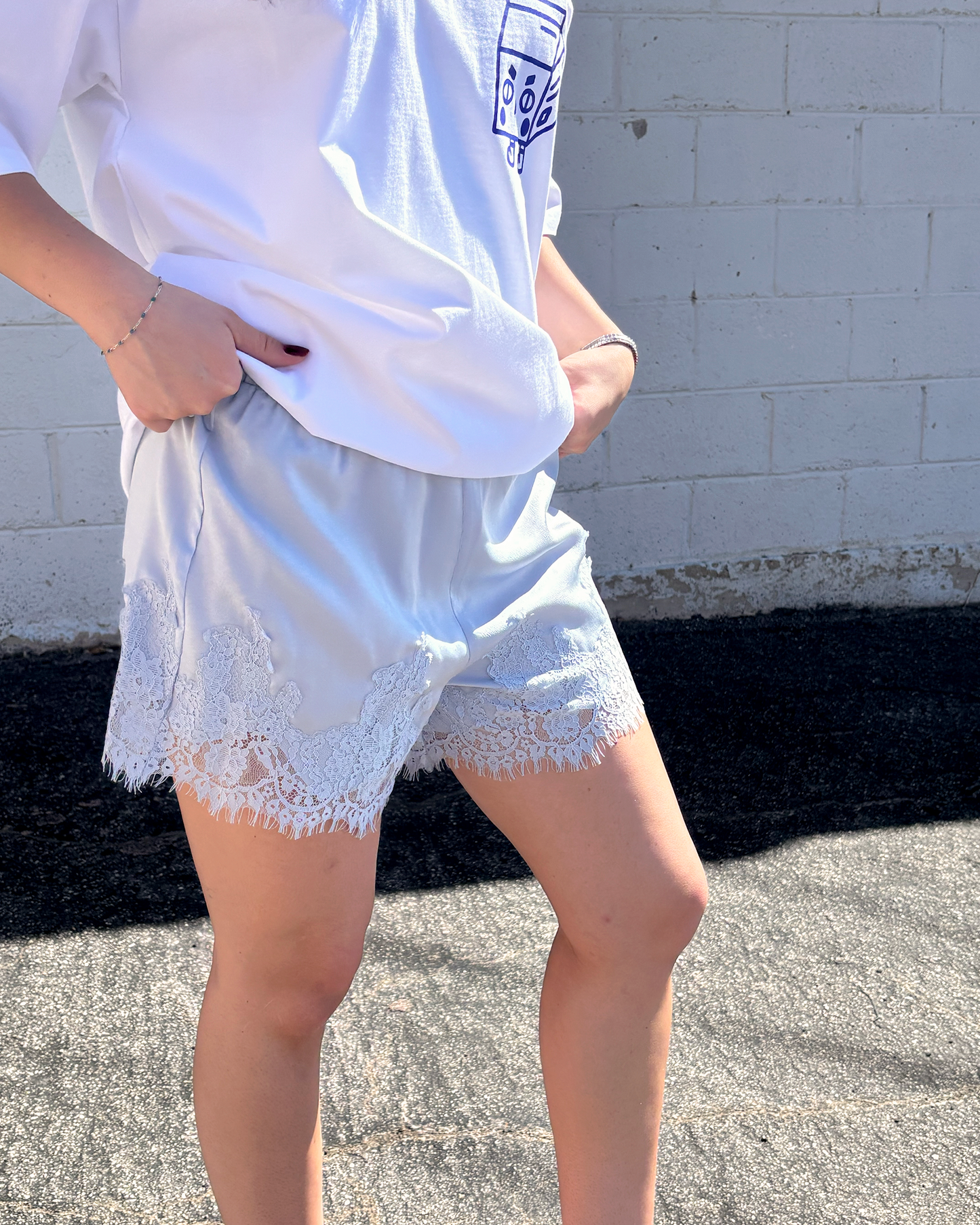 Blue Lace Shorts