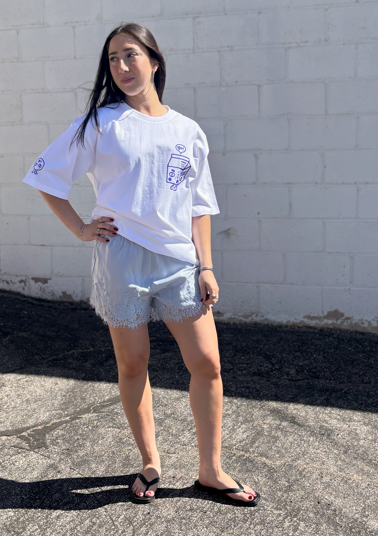Blue Lace Shorts