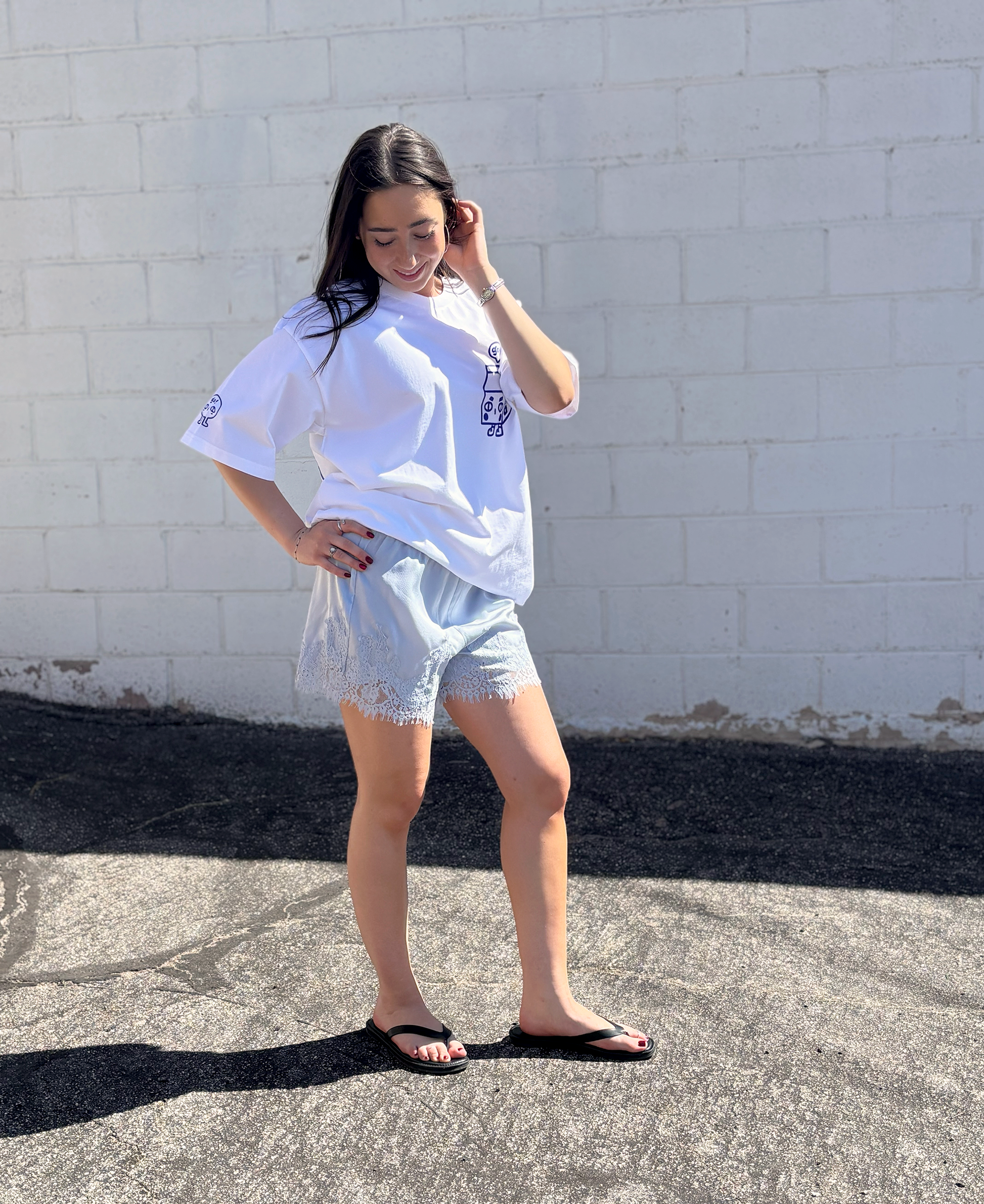 Blue Lace Shorts