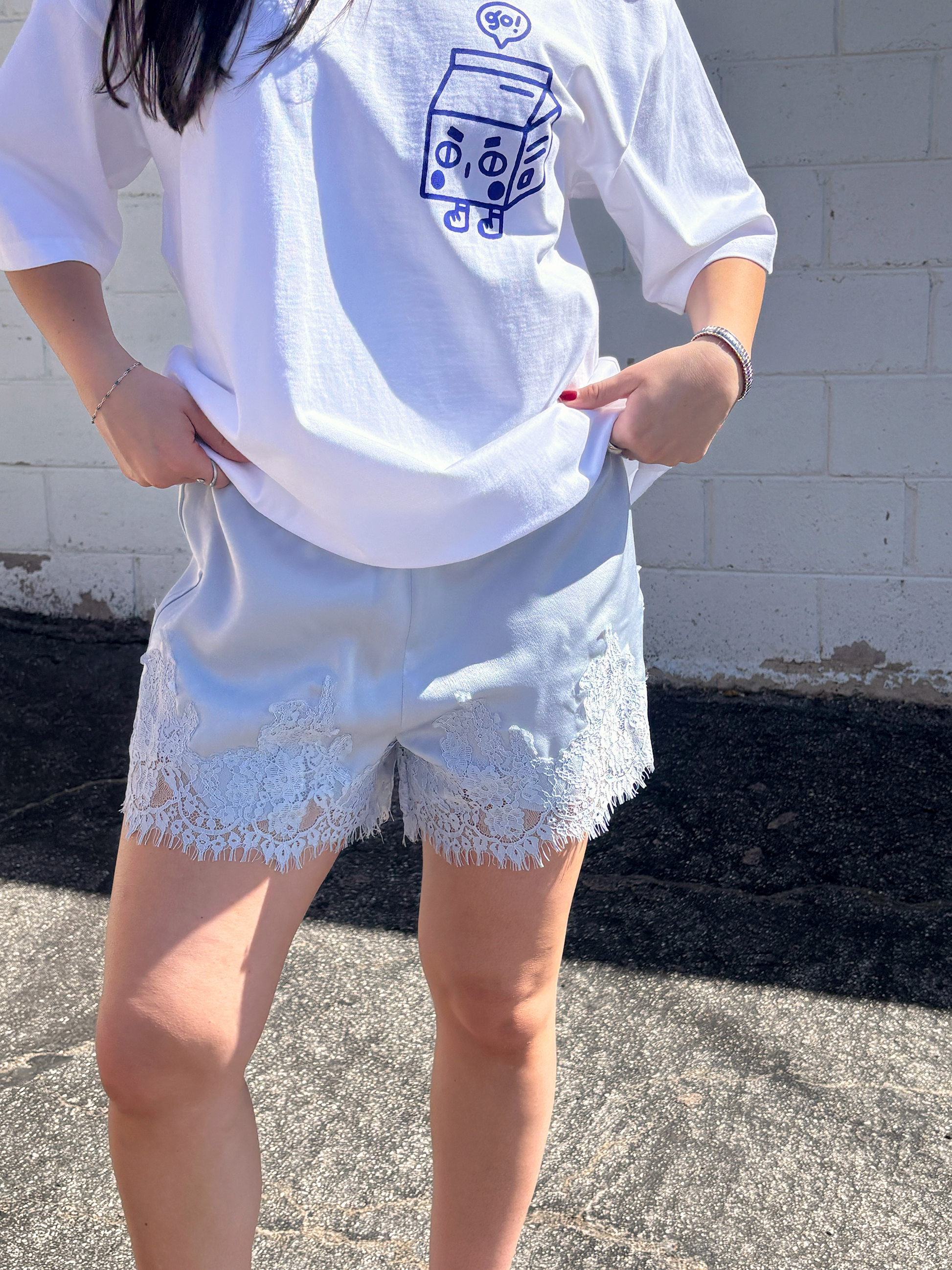 Blue Lace Shorts