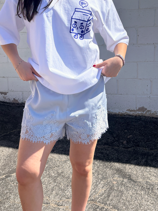 Blue Lace Shorts