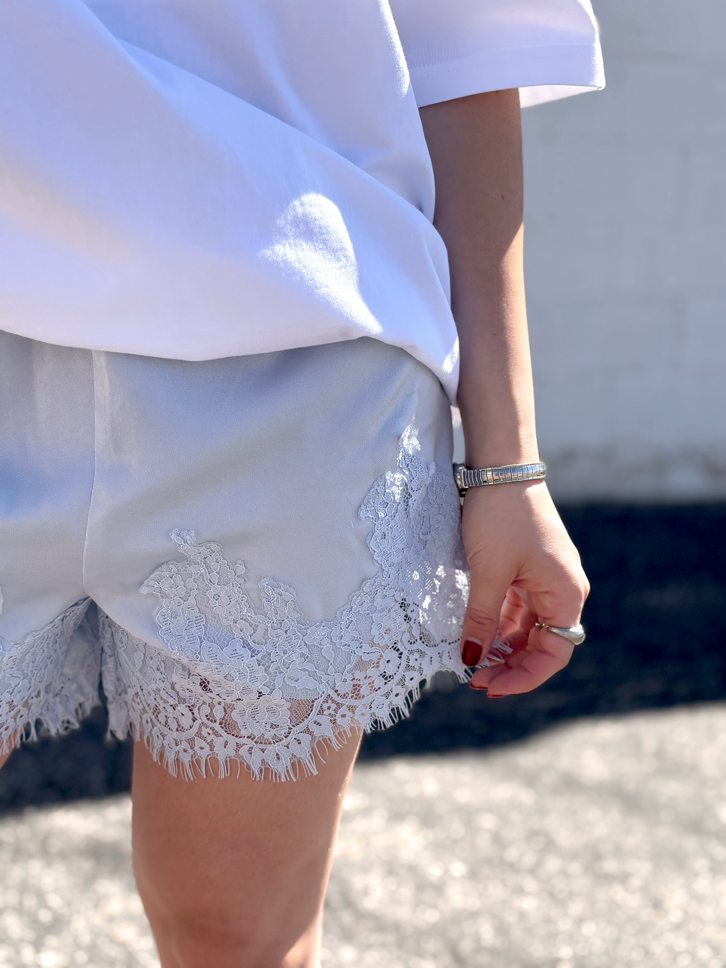 Blue Lace Shorts