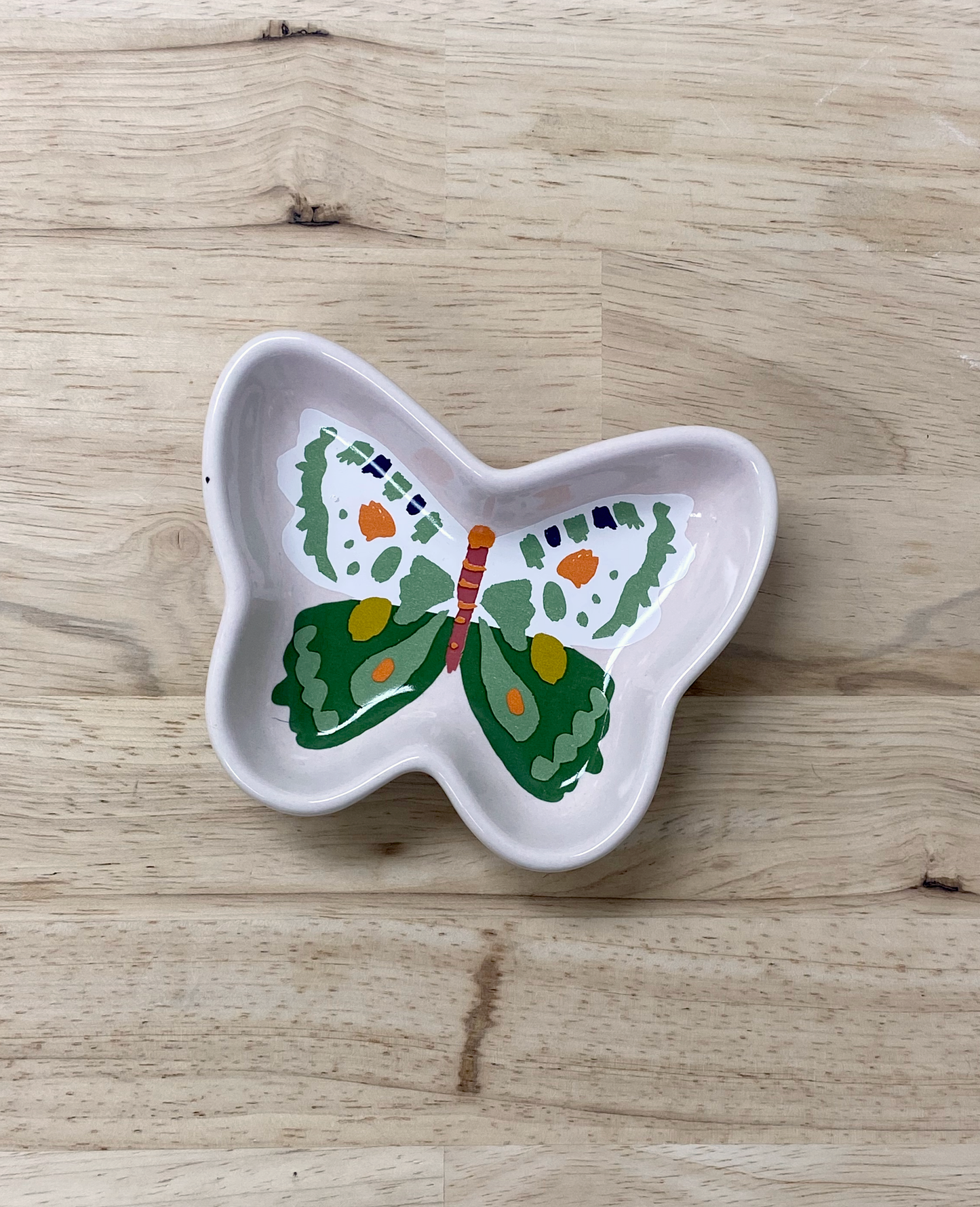 Green butterfly trinket dish