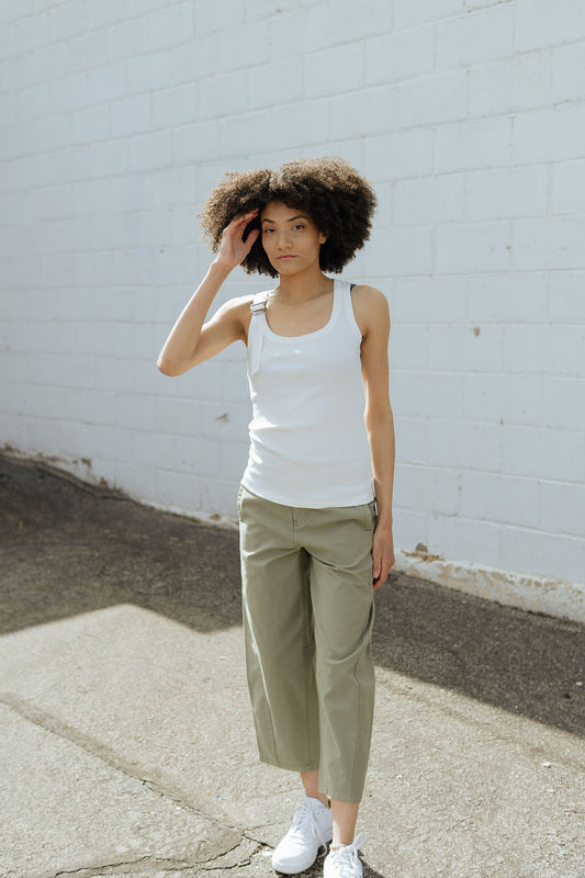 Green barrel pants