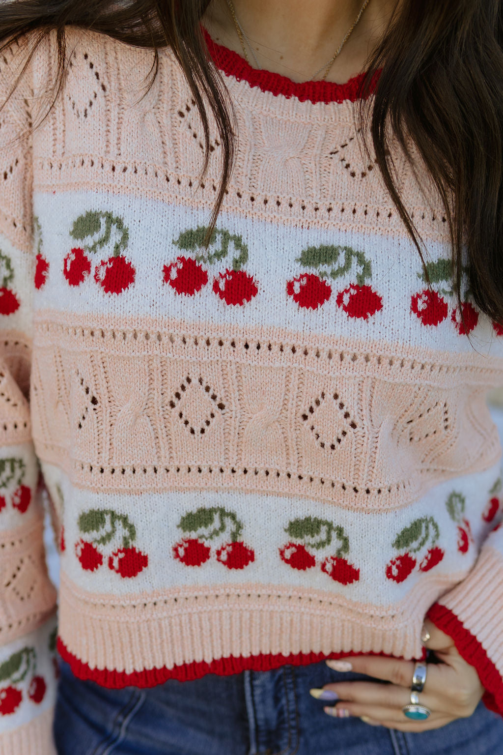 cute knit sweater with cherries
