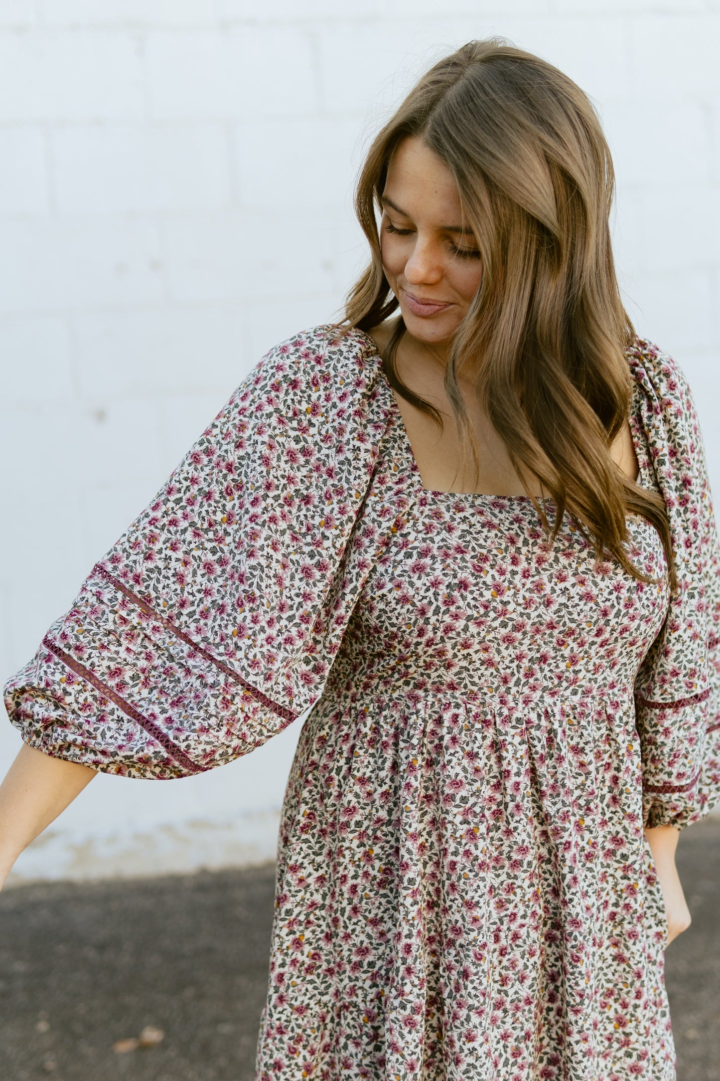 Floral Square-Neck Maxi Dress