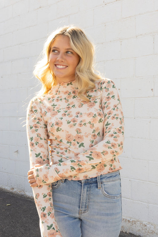 Fall floral thermal top