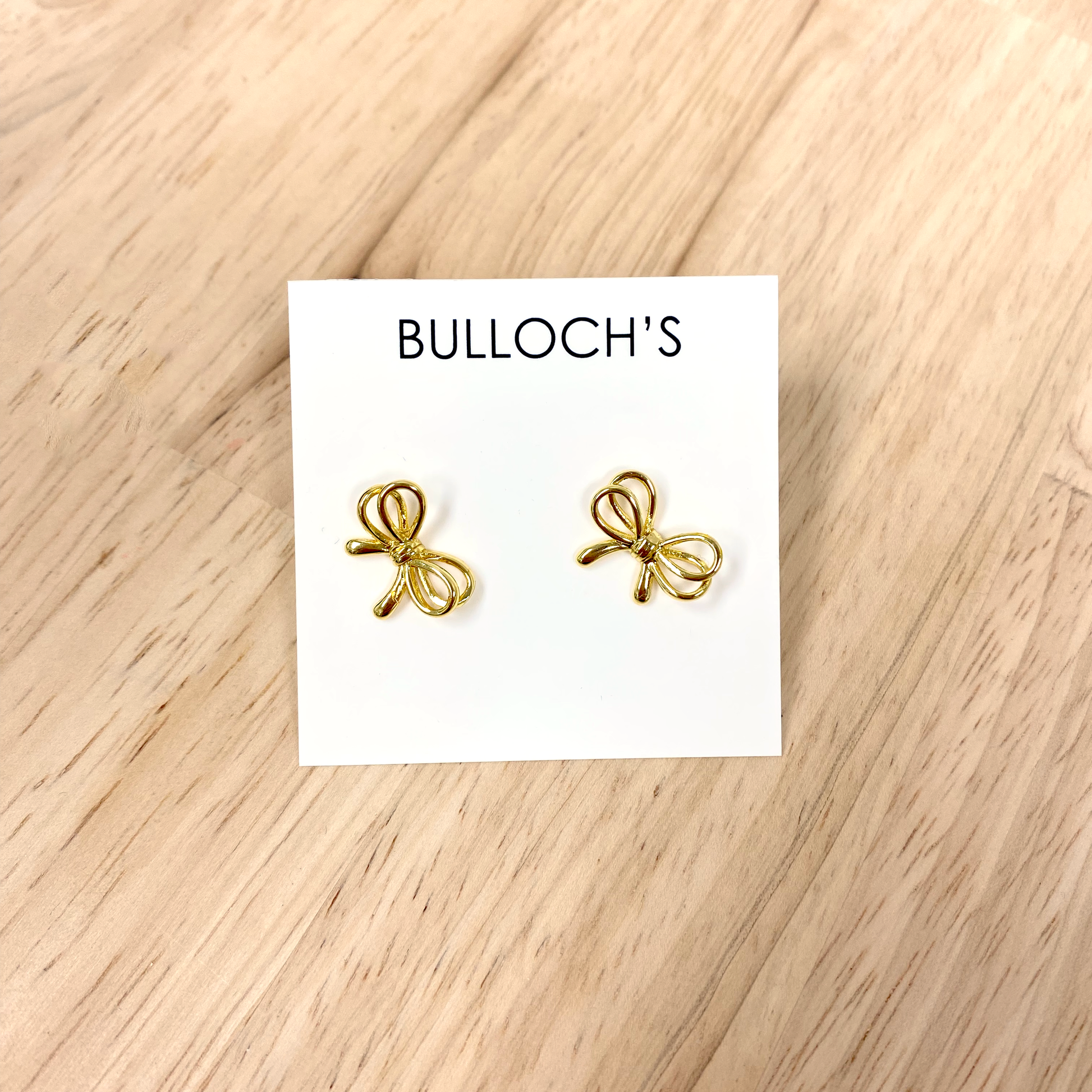 Gold bow earrings