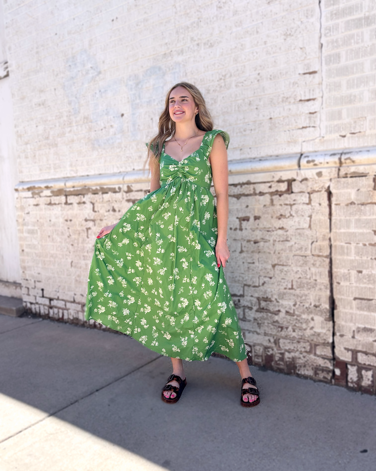 Green Floral Dress