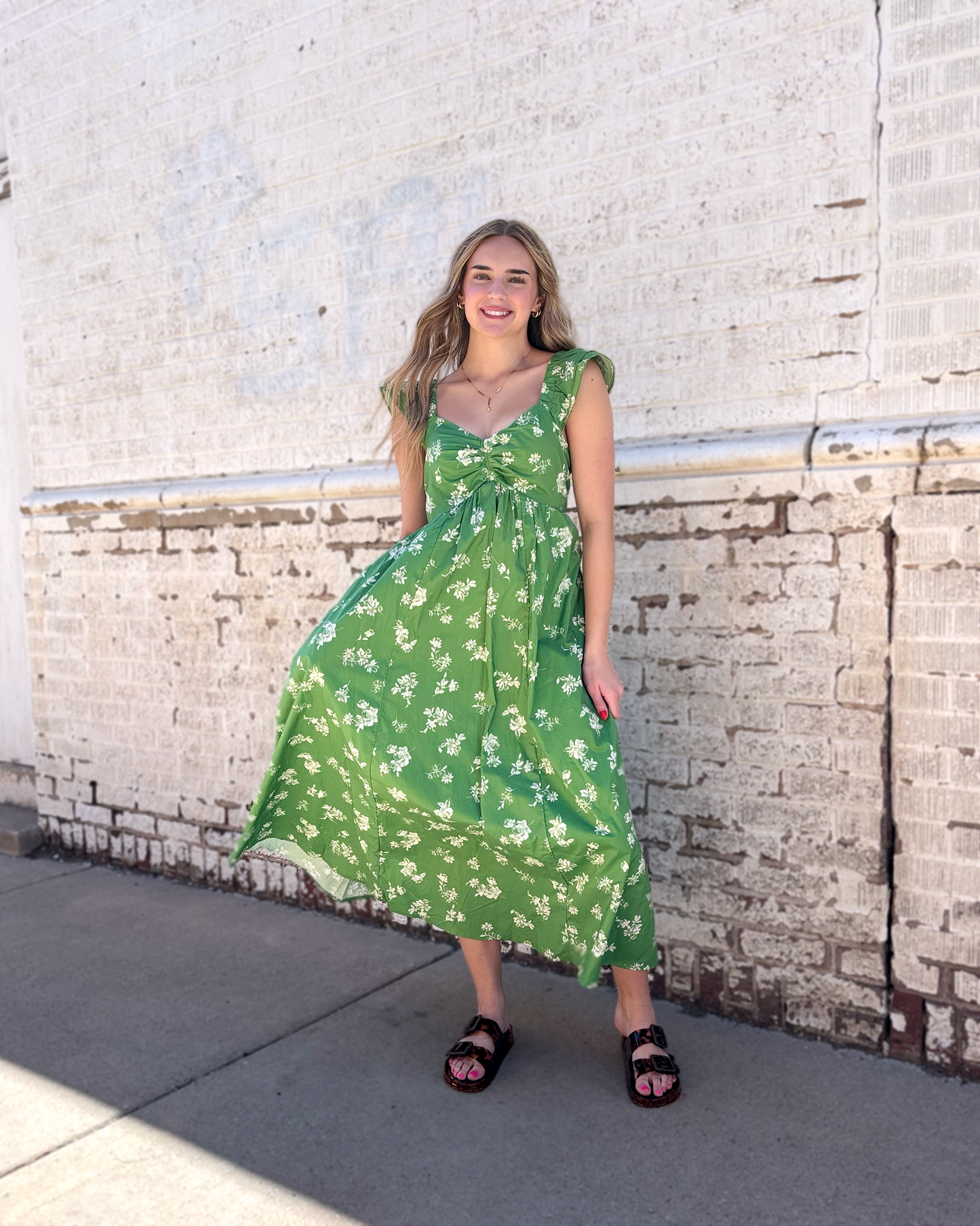 Green Floral Dress