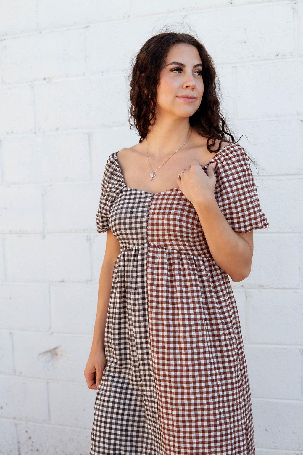 Gingham Two tone dress