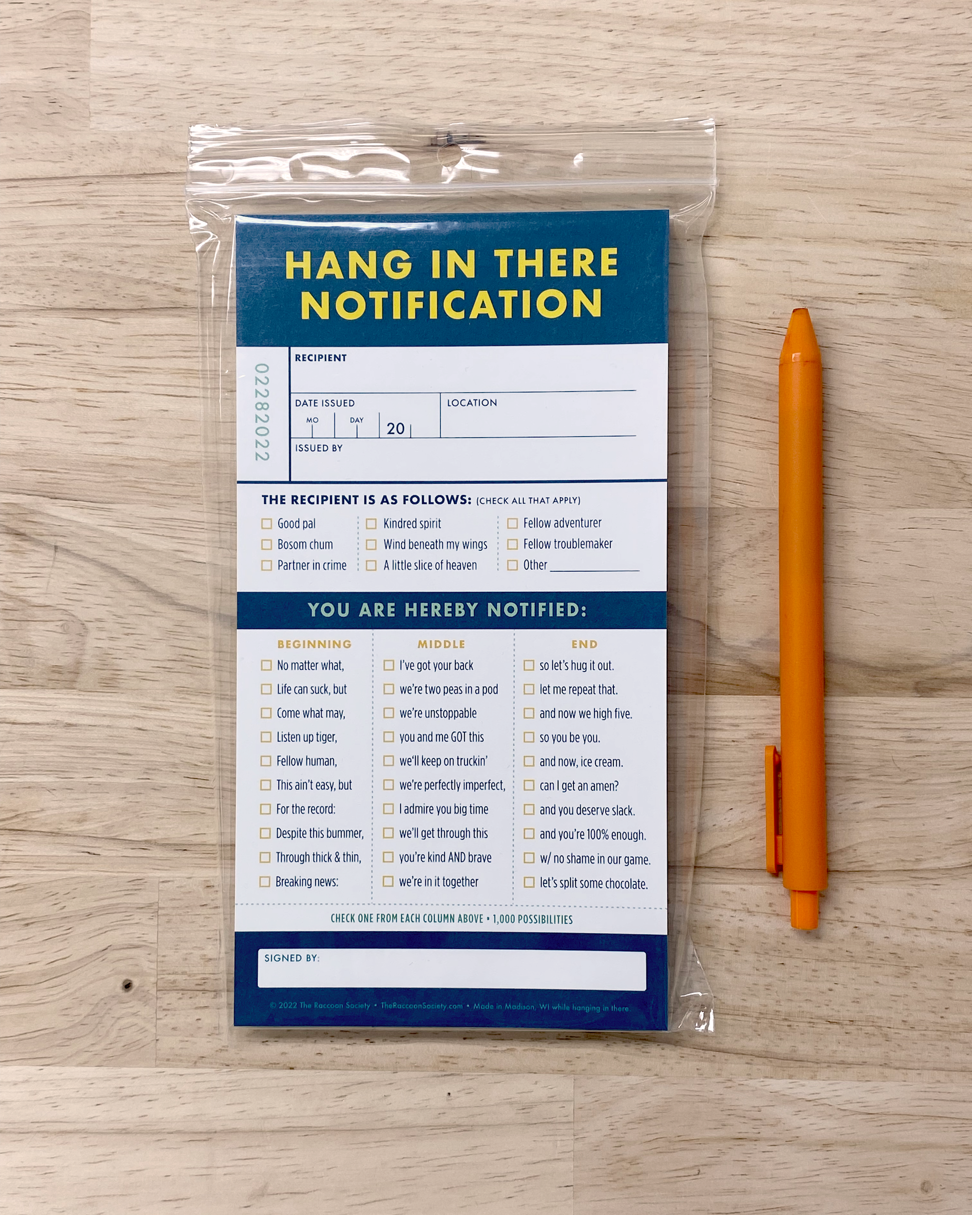 Customizable encouragement notes